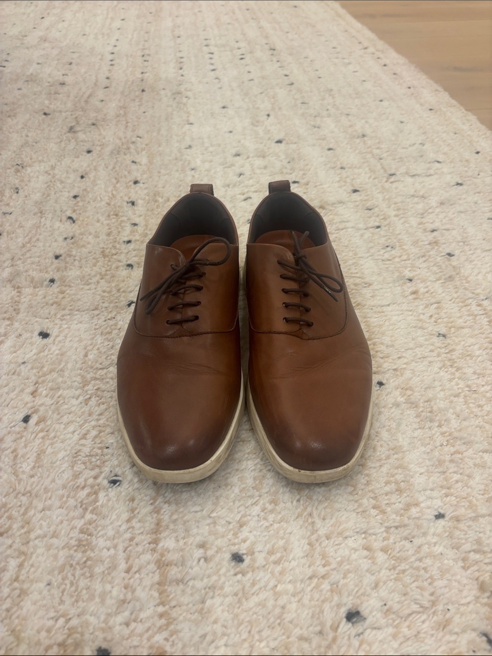 Men's Casual Leather Derby Shoes in Brown